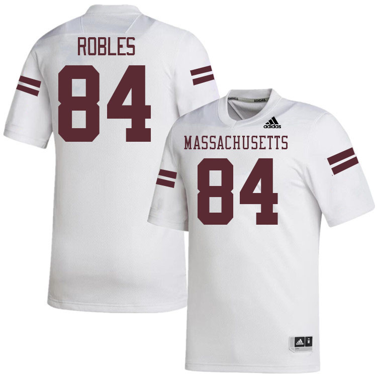 Massachusetts Minutemen #84 Shane Robles College Football Jerseys Stitched-White